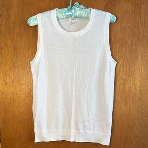 J. Crew white Sleeveless Knit Top 100% cotton Sz XS